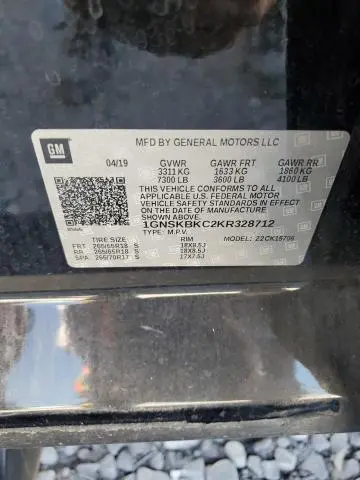 2019 CHEVROLET TAHOE K1500 LT  