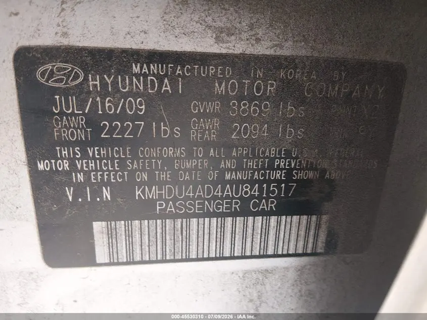 2010 HYUNDAI ELANTRA GLS