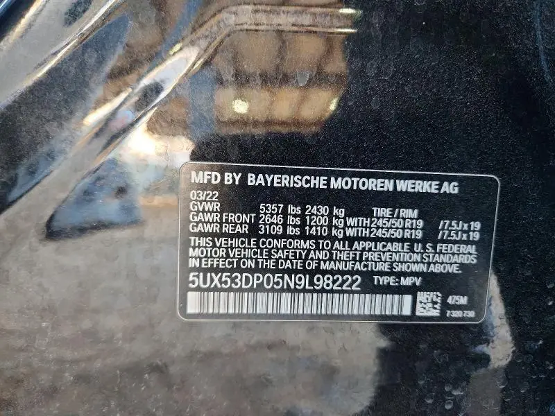 2022 BMW X3 XDRIVE30I  