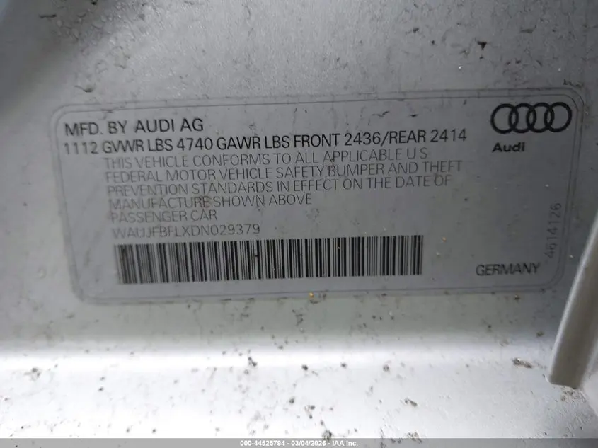 2013 AUDI A4 2.0T PREMIUM