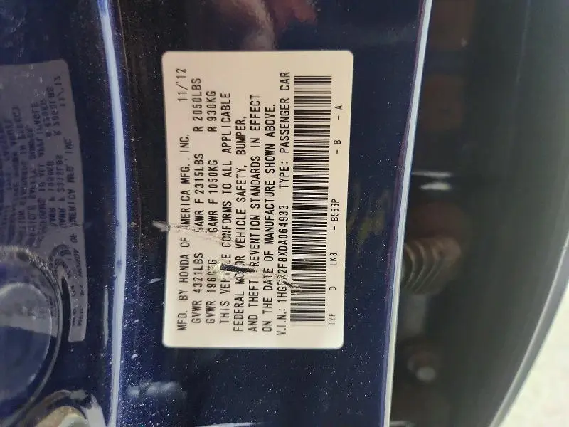 2013 HONDA ACCORD EXL  