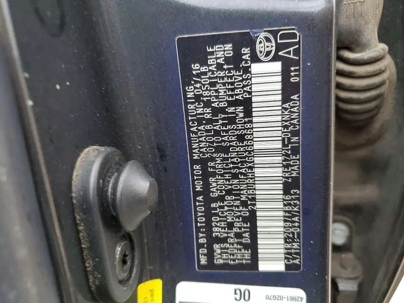 2016 TOYOTA COROLLA LE PLUS/LE PREMIUM  