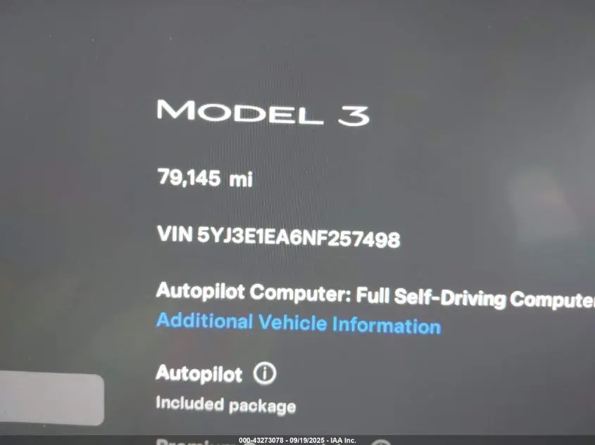 2022 TESLA MODEL 3 REAR-WHEEL DRIVE