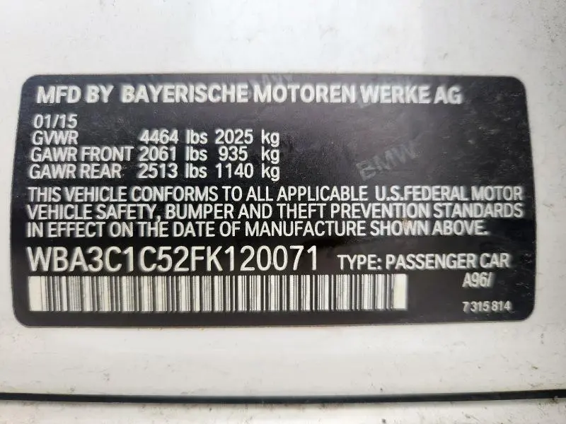 2015 BMW 328 I SULEV  