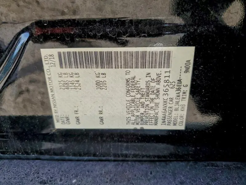 2019 NISSAN MAXIMA S  