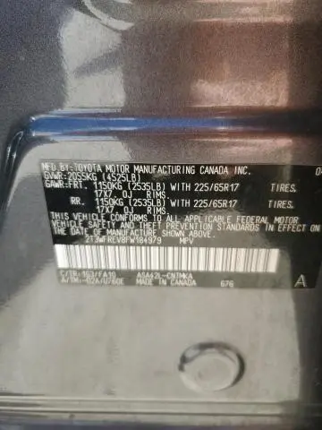 2015 TOYOTA RAV4 XLE  