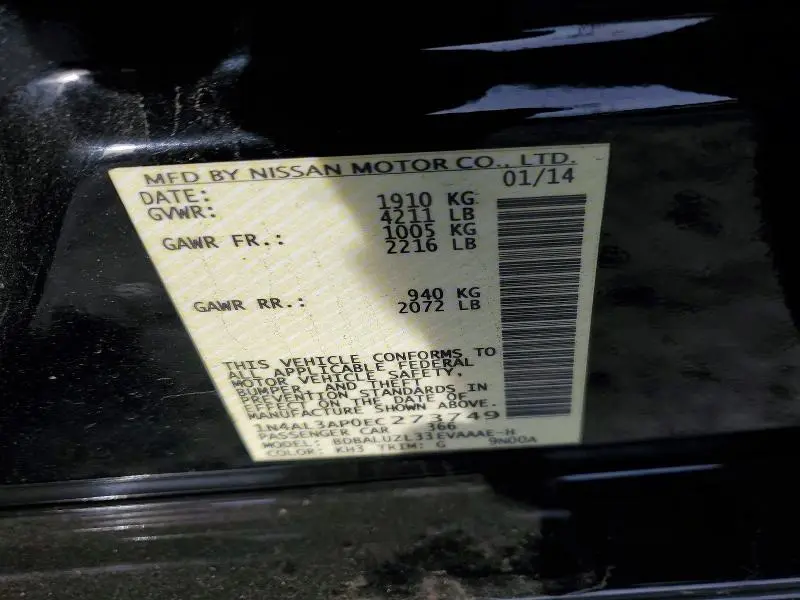 2014 NISSAN ALTIMA 2.5 SV  