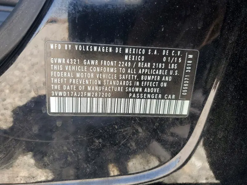 2015 VOLKSWAGEN JETTA SE  