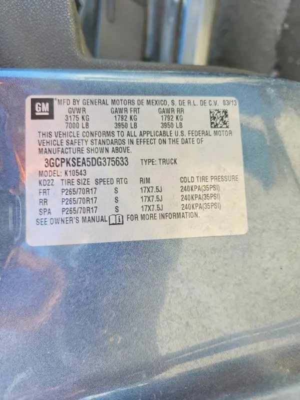 2013 CHEVROLET SILVERADO K1500 LT  