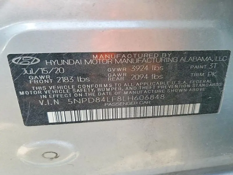 2020 HYUNDAI ELANTRA   