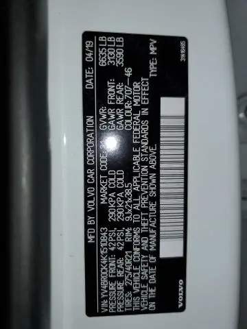 2019 VOLVO XC90 T8 MOMENTUM  