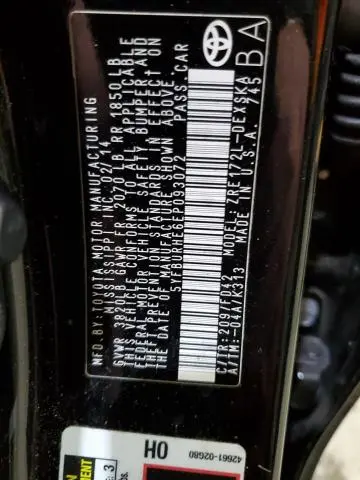 2014 TOYOTA COROLLA L  