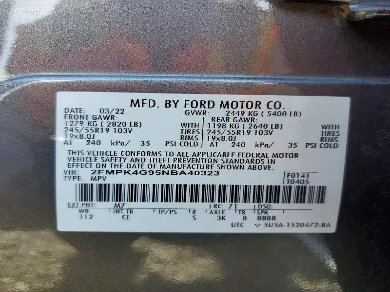 2022 FORD EDGE SE  