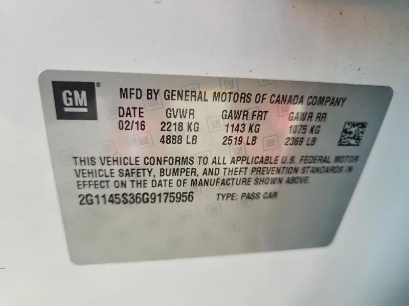 2016 CHEVROLET IMPALA LTZ  