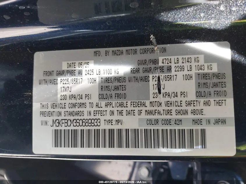 2025 MAZDA CX-5 2.5 S PREFERRED