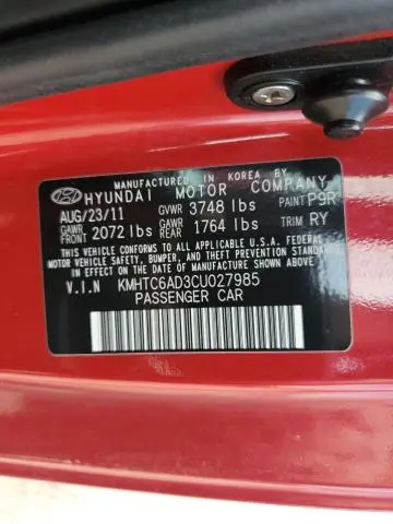 2012 HYUNDAI VELOSTER   