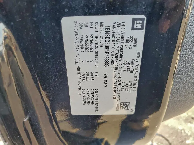 2011 CHEVROLET TAHOE C1500 LTZ  