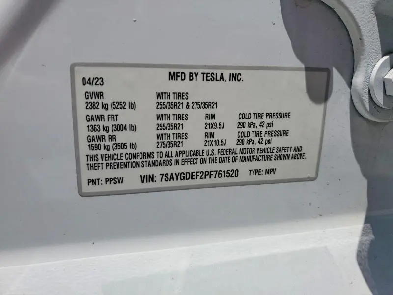 2023 TESLA MODEL Y   