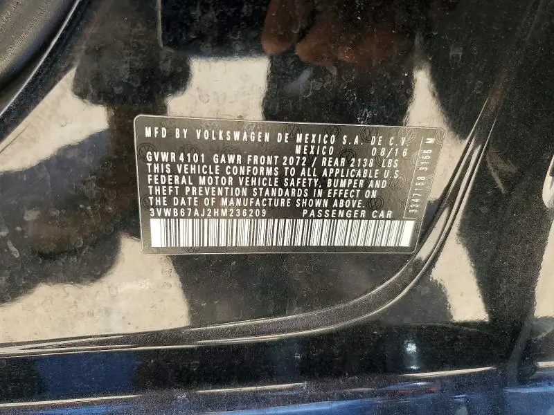 2017 VOLKSWAGEN JETTA SE  