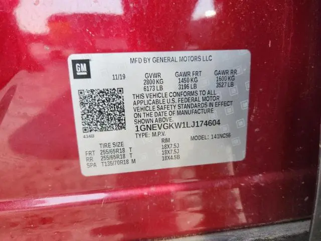 2020 CHEVROLET TRAVERSE LT  