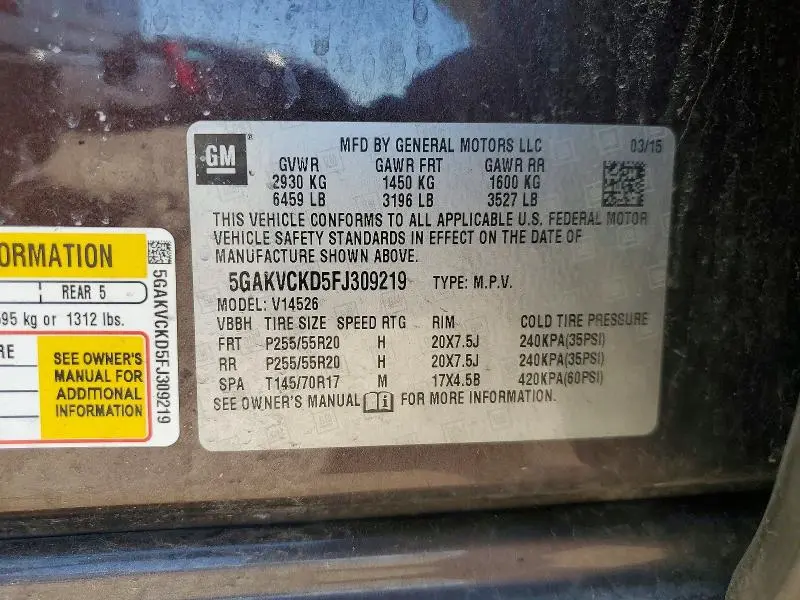 2015 BUICK ENCLAVE   