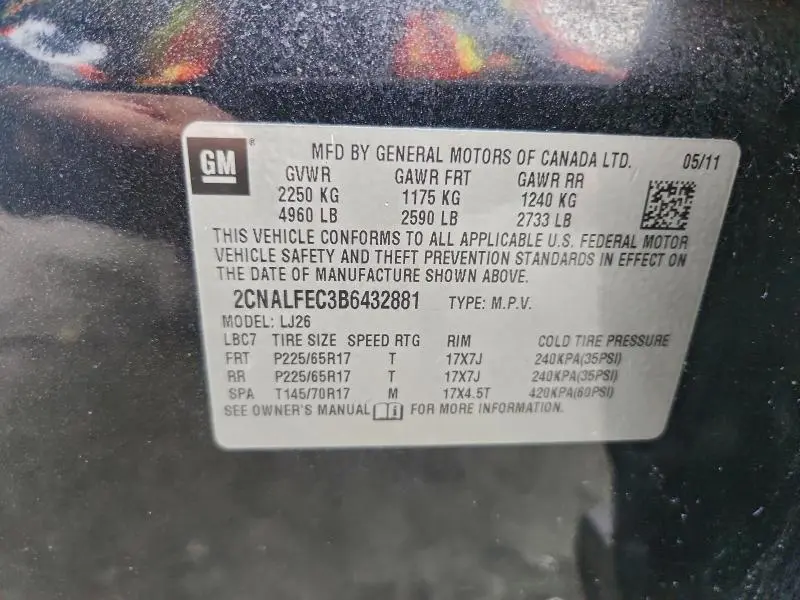 2011 CHEVROLET EQUINOX LTZ  