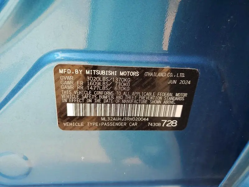 2024 MITSUBISHI MIRAGE ES  