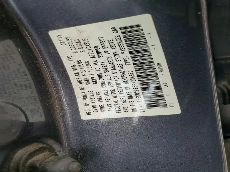 2015 HONDA ACCORD EXL  