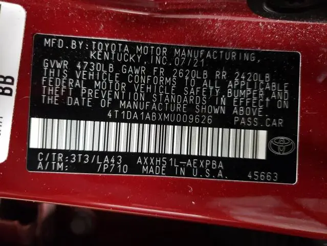 2021 TOYOTA AVALON LIMITED  