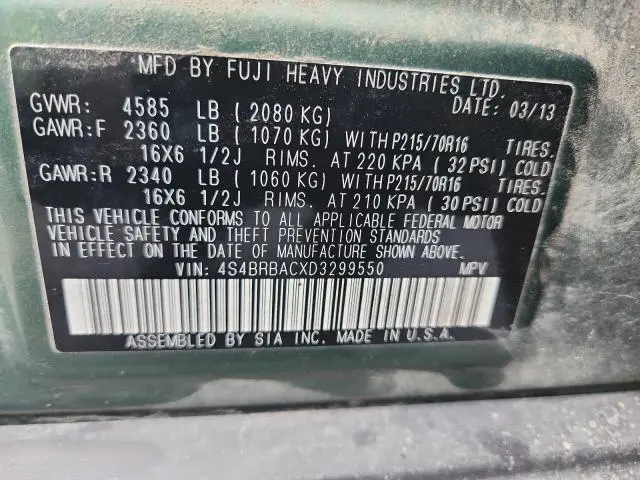 2013 SUBARU OUTBACK 2.5I  