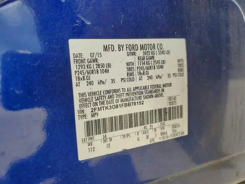 2015 FORD EDGE SE  