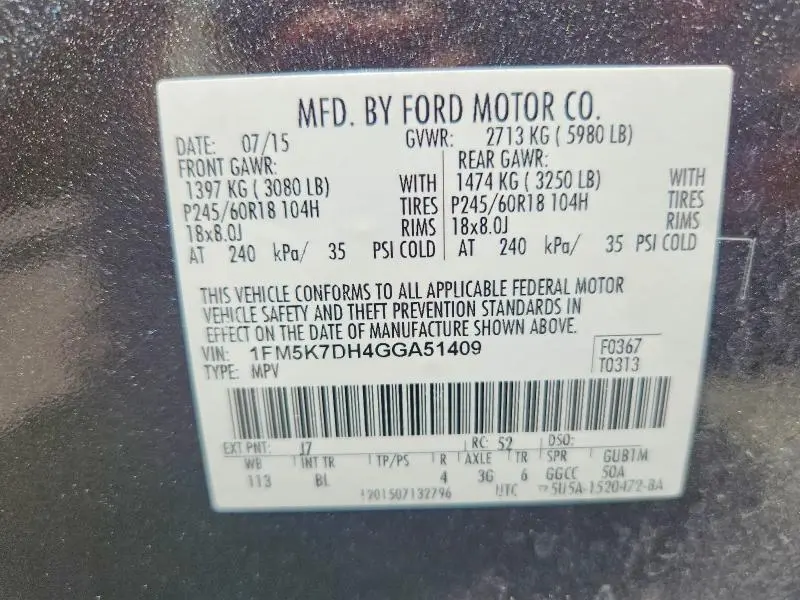 2016 FORD EXPLORER XLT  