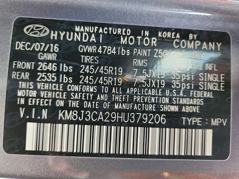 2017 HYUNDAI TUCSON SPORT  