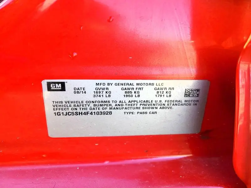 2015 CHEVROLET SONIC LT  