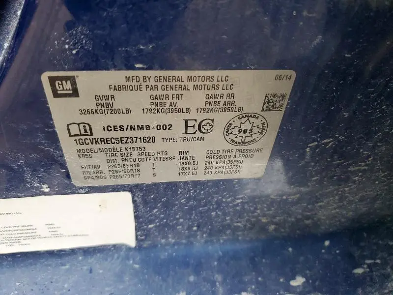 2014 CHEVROLET SILVERADO K1500 LT  