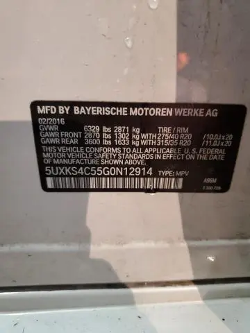 2016 BMW X5 XDRIVE35D  