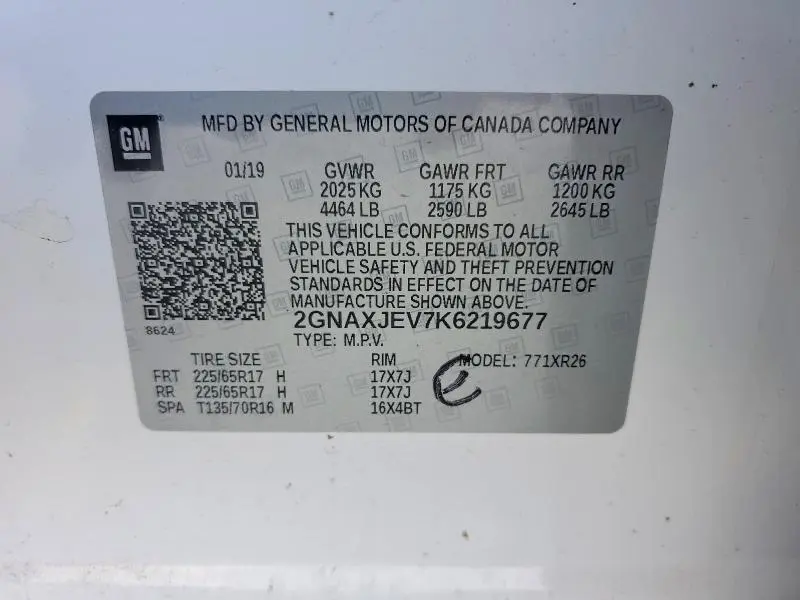 2019 CHEVROLET EQUINOX LT  