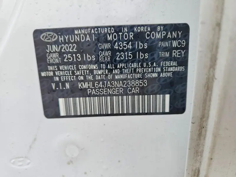 2022 HYUNDAI SONATA SEL  