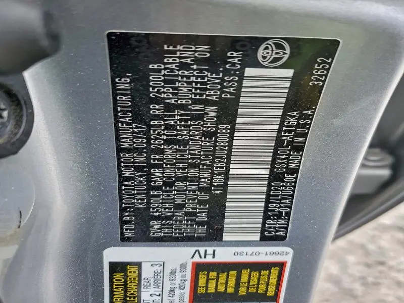 2018 TOYOTA AVALON XLE  