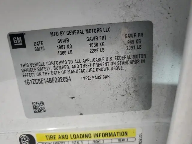 2011 CHEVROLET MALIBU 1LT  