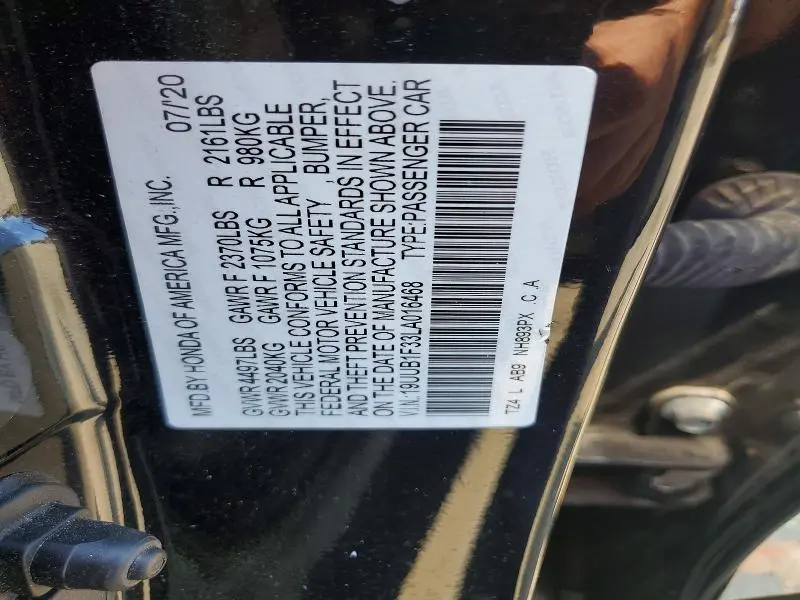 2020 ACURA TLX   