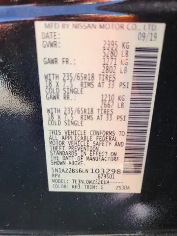 2020 NISSAN MURANO SV  