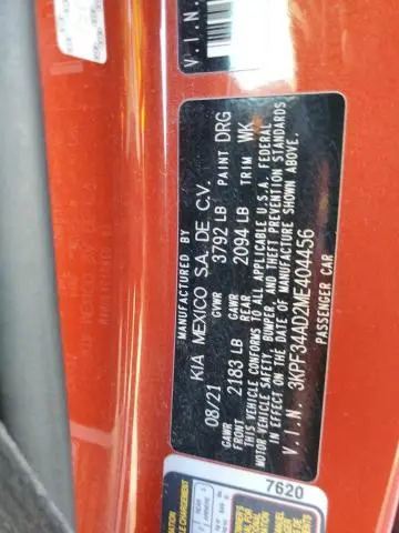 2021 KIA FORTE GT LINE  