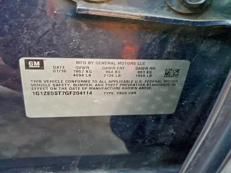 2016 CHEVROLET MALIBU LT  