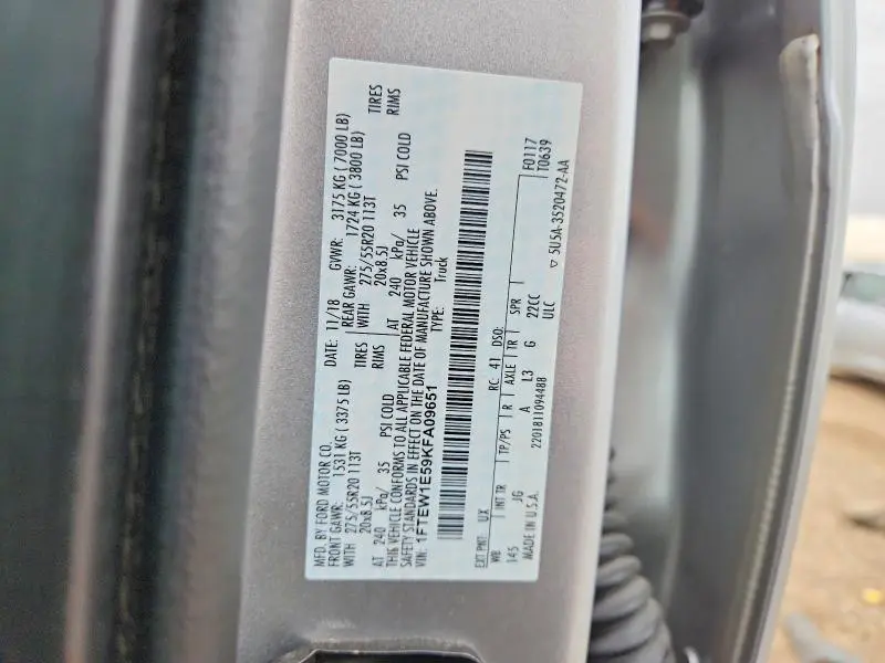 2019 FORD F150 SUPERCREW  