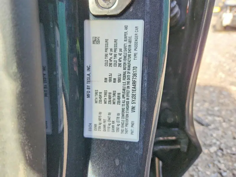 2024 TESLA MODEL 3   
