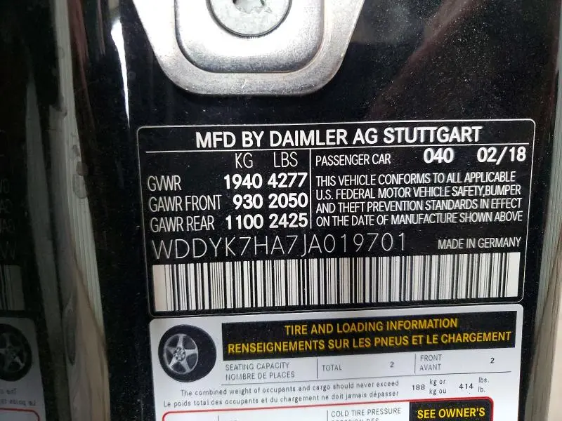 2018 MERCEDES-BENZ AMG GT   