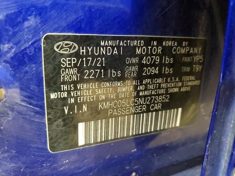 2022 HYUNDAI IONIQ LIMITED  