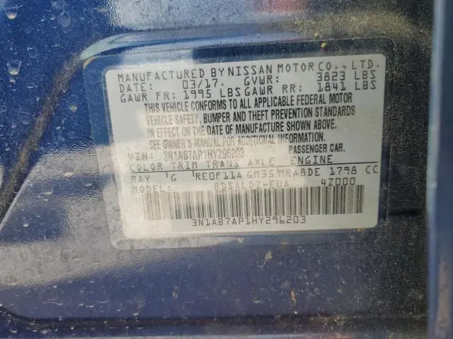 2017 NISSAN SENTRA S