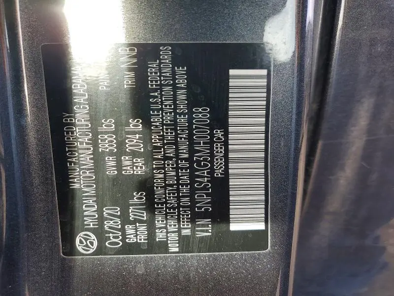 2021 HYUNDAI ELANTRA SEL  
